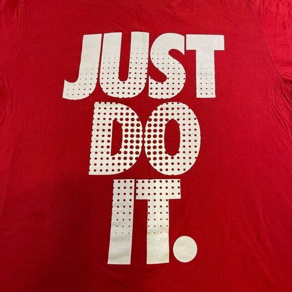 Large Red Unisex Nike Just Do It T-Shirt - Picture 2 of 11